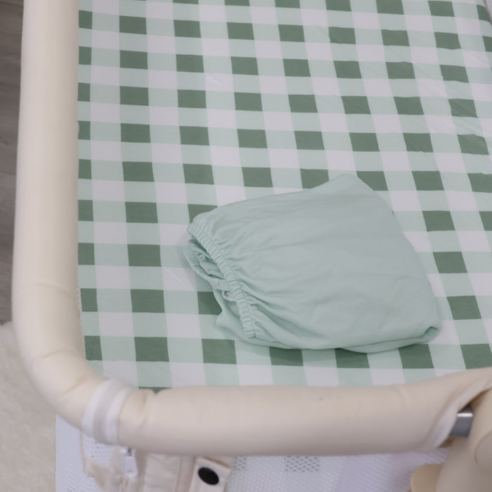 Bubba Sundae 2pk Jersey Co Sleeper/Bedside Sleeper Fitted Sheets - Greentea - Bubba Blue Australia