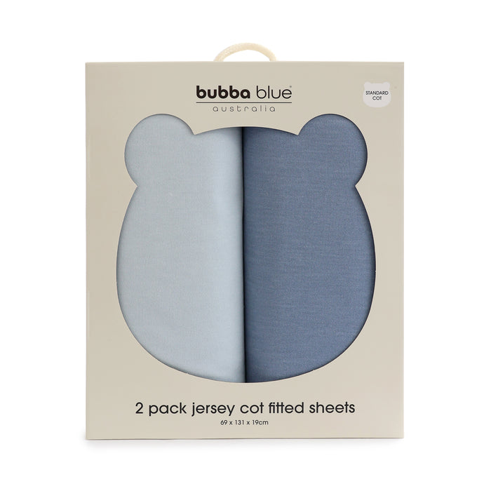 Bubba Sundae 2pk Jersey Cot Fitted Sheets - Blueberry - Bubba Blue Australia