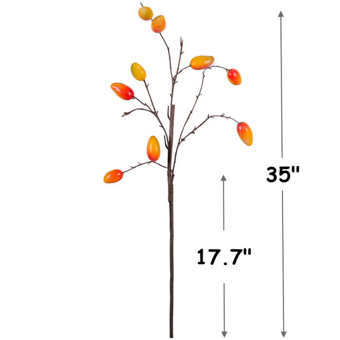 Bulk 35" Mango Stems Spray Artificial Fruit Branches Wholesale
