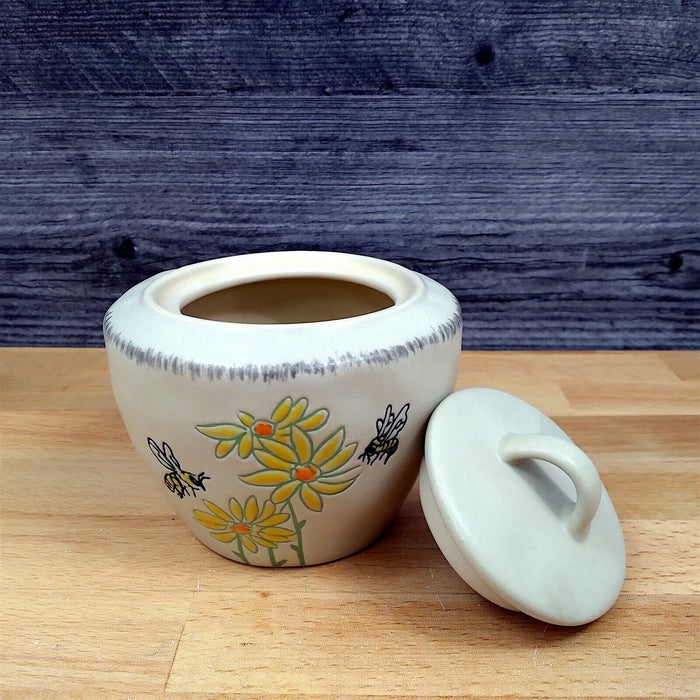 Bumble Bee and Flower Sugar Bowl with Lid and Creamer Pitcher Set by Blue Sky
