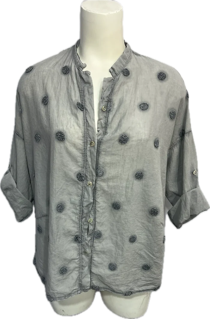 Button Up Cotton Dot Top