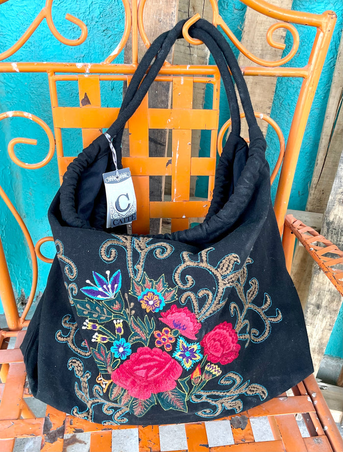 Caite Embroidered Slouch Tote