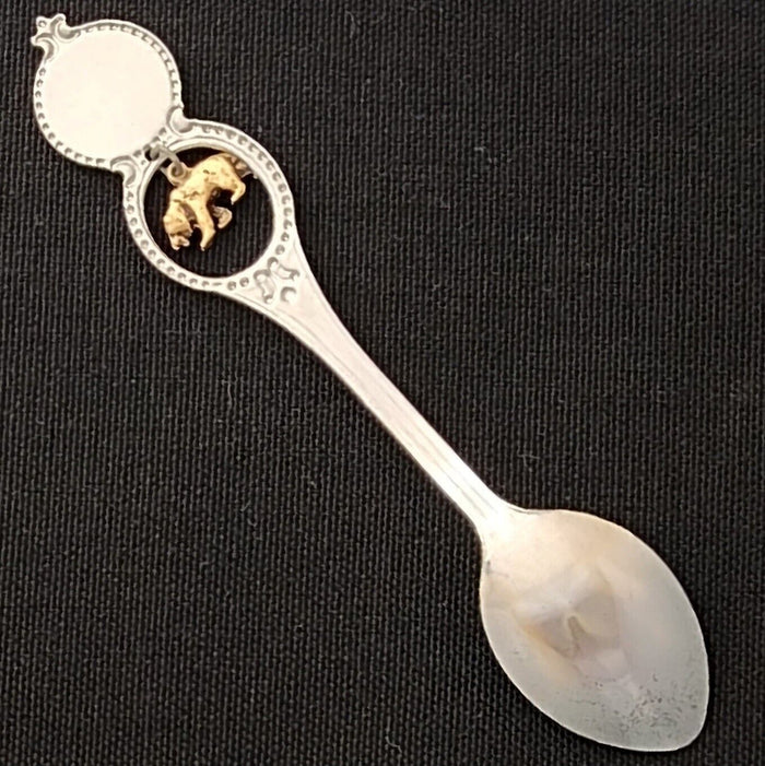 California Golden State Collectible Travel Souvenir Spoon 4.5" with Bear Dangler