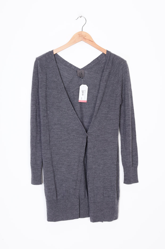 Calvin Klein Womens Grey Cardigan Size XS