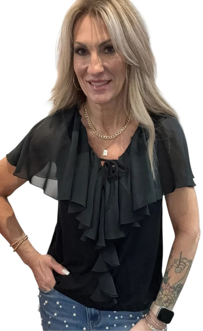 Capelet Ruffle Top