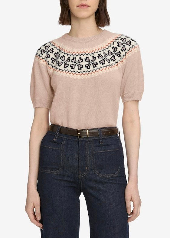 Cashmere Fairisle Sweater (Pink Sand)