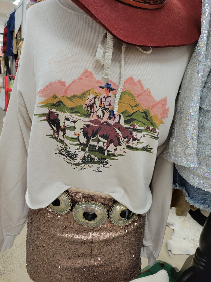 Cattle Drive Shorty Sweatshirt