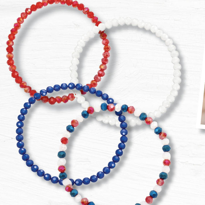 Center Court - Mila-Mix: Americana Beaded Stretch Bracelet Collection