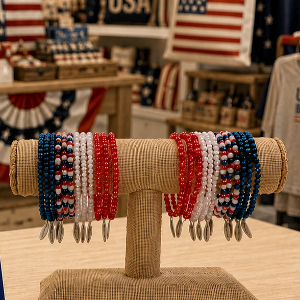 Center Court - Mila-Mix: Americana Beaded Stretch Bracelet Collection