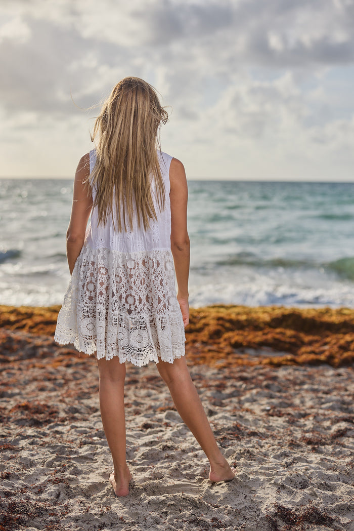 CH-10 white cotton mini dress 2023