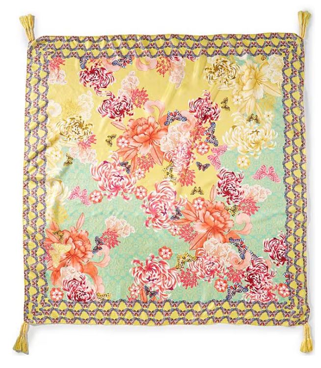 Charlie Print Silk Square Scarf