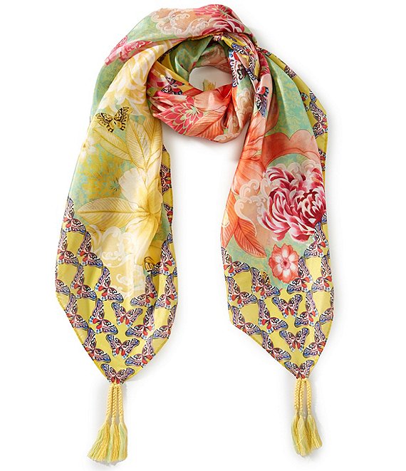 Charlie Print Silk Square Scarf