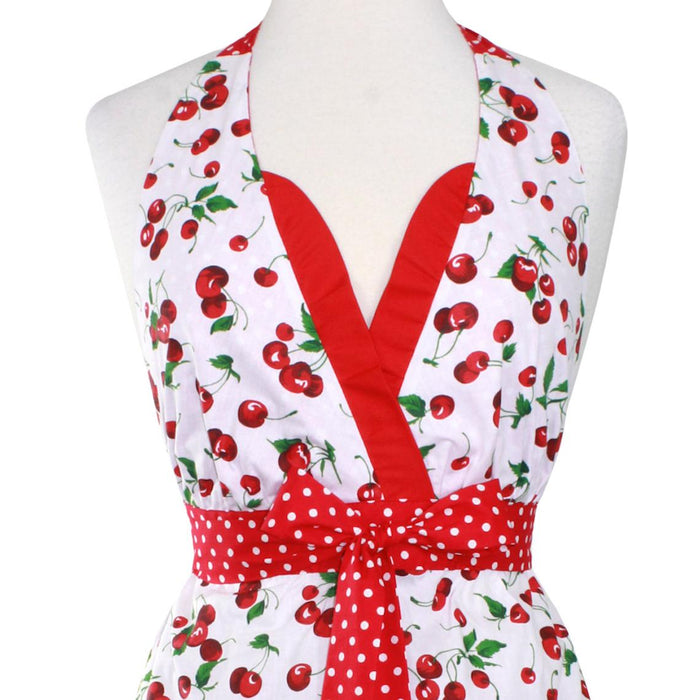 Cherry Pie Holiday Retro Apron on mannequin