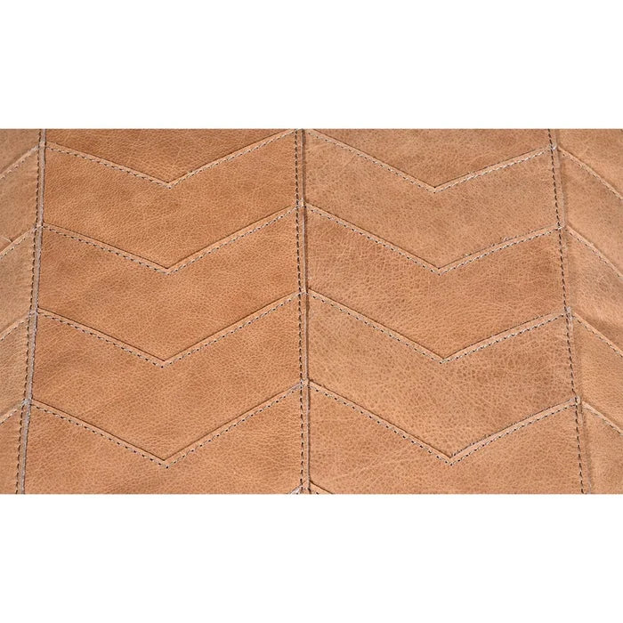 Chevron Leather Trow Pillow w/ Tassel, 20X20