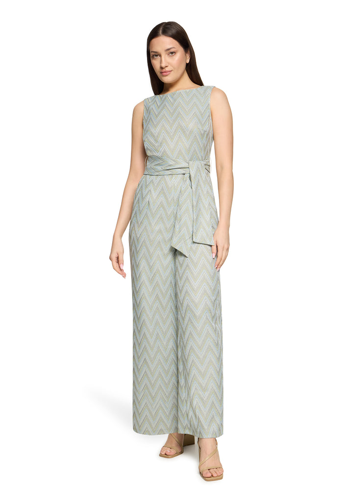 Chevron Print Sleeveless Jumpsuit