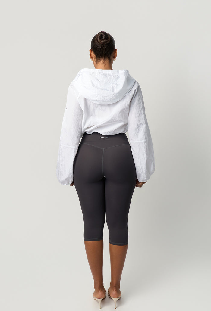City Drift Cropped Windbreaker - White