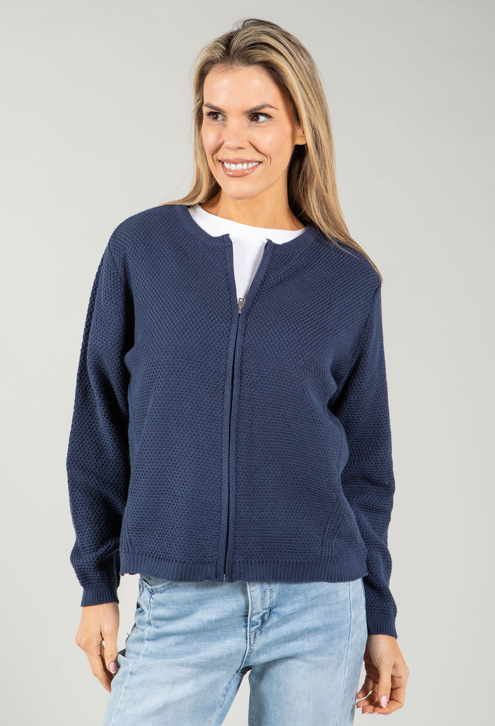 Clara Zip-up Knit Cardigan