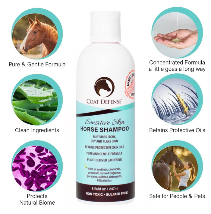 Coat Defense Sensitive Skin Horse Shampoo, 8 oz Concentrated