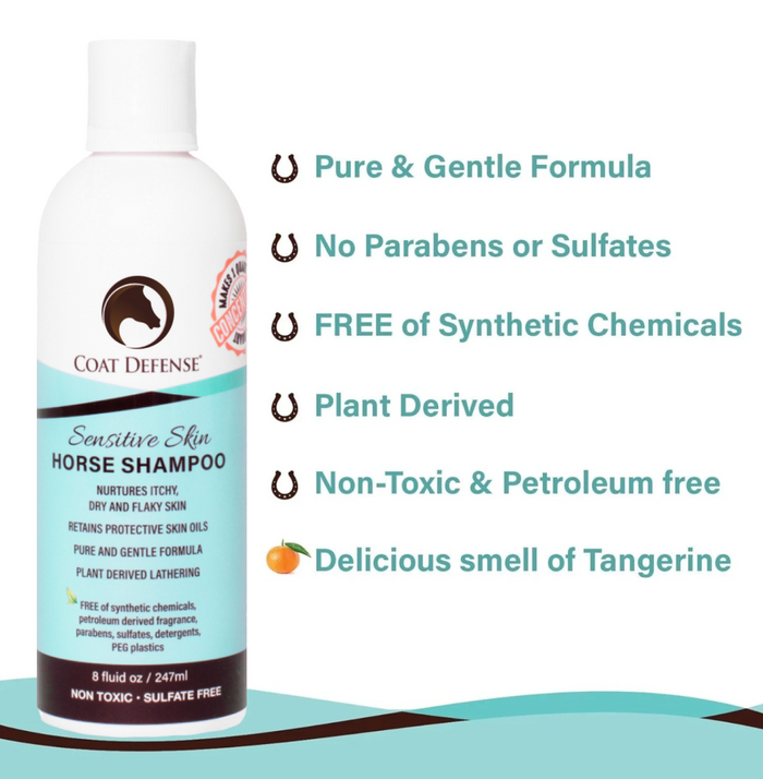 Coat Defense Sensitive Skin Horse Shampoo, 8 oz Concentrated