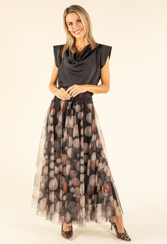 Cocoa Dots Tulle Skirt