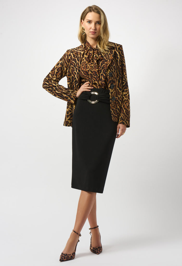 Collared Animal Print Blazer