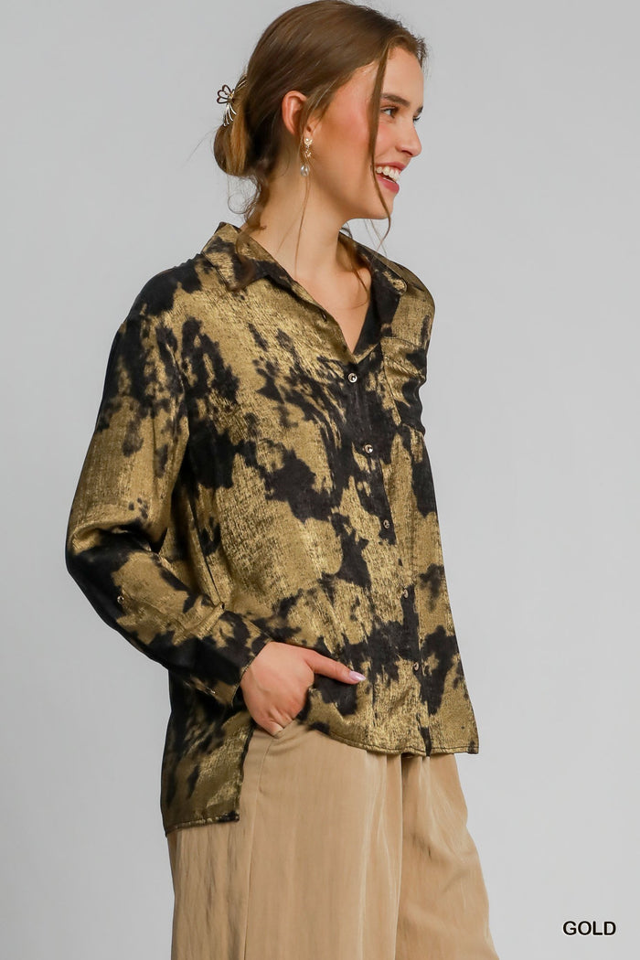 Collared Metallic Shirt