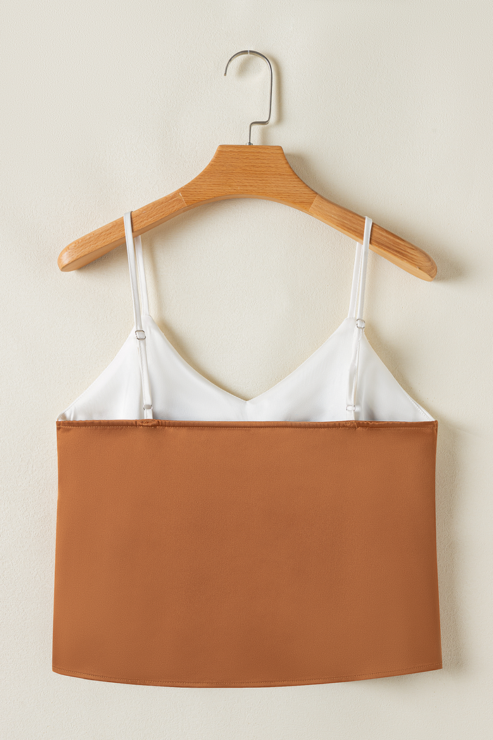 Color Block Spaghetti Straps Tank Top
