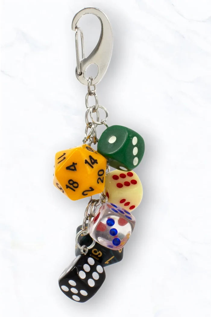 Colorful Dice Cluster Charm Keychain