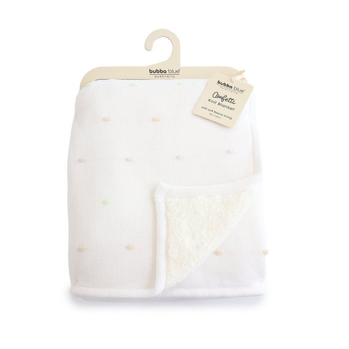 Confetti Knit Blanket - White - Bubba Blue Australia