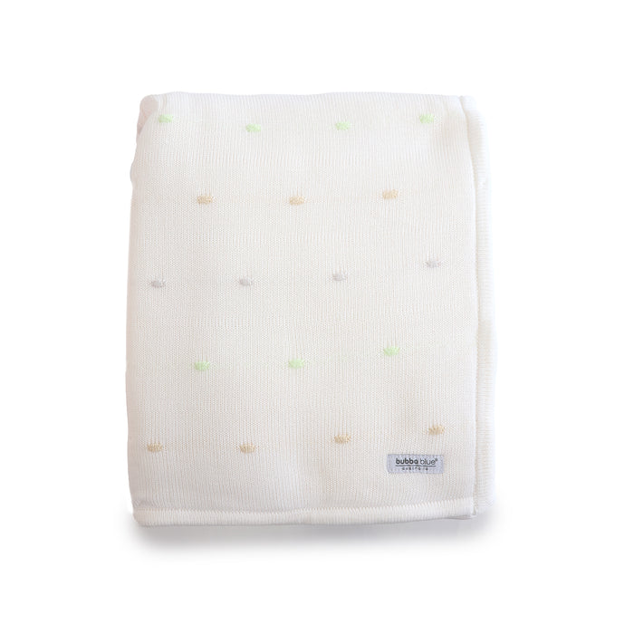 Confetti Knit Blanket - White - Bubba Blue Australia