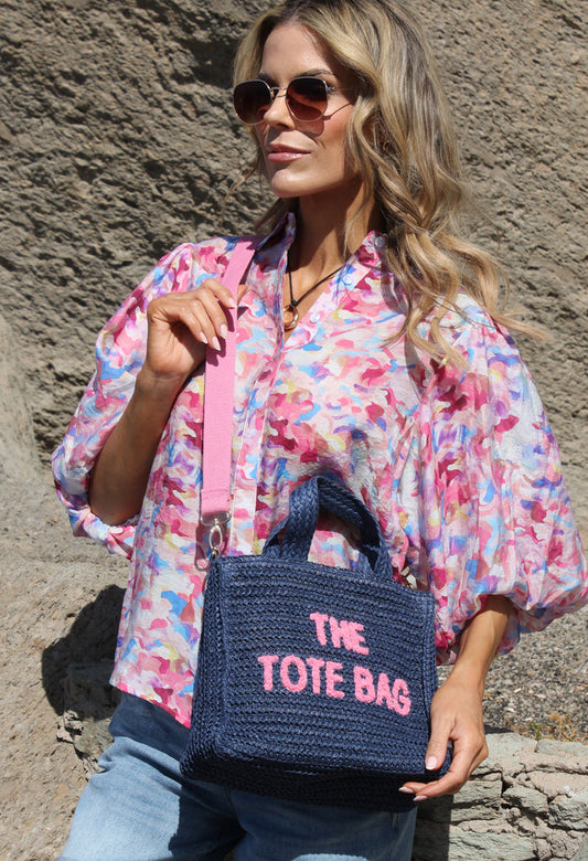 Contrast Crossbody Tote Bag