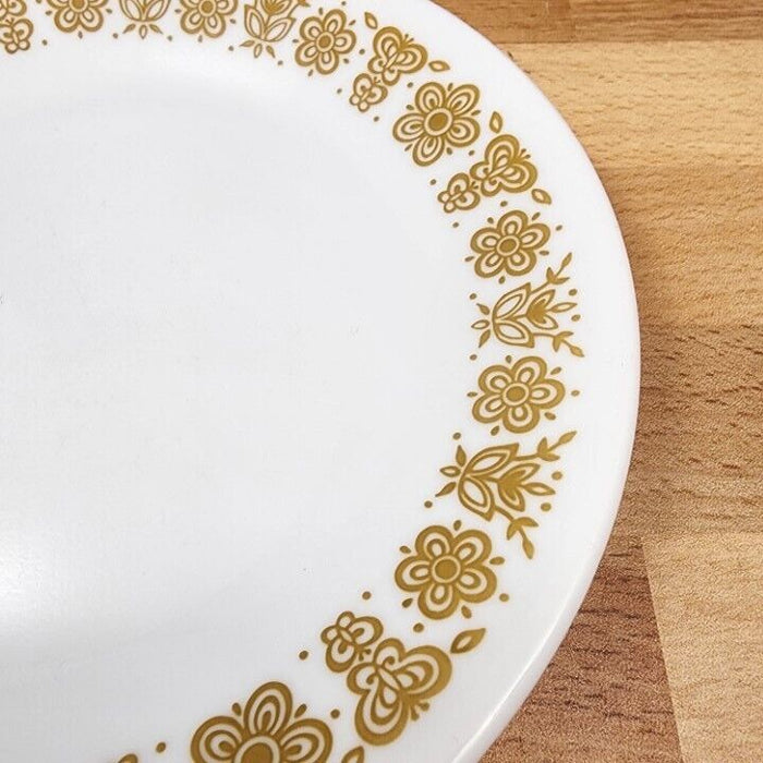 Corelle Corning Butterfly Gold 3 Plate Set Bread & Butter Ceramic White 6 3/4"