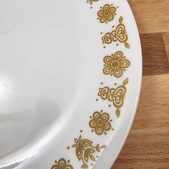 Corelle Corning Butterfly Gold Salad Plate 8 1/2" (21cm) Floral Rim Ceramic