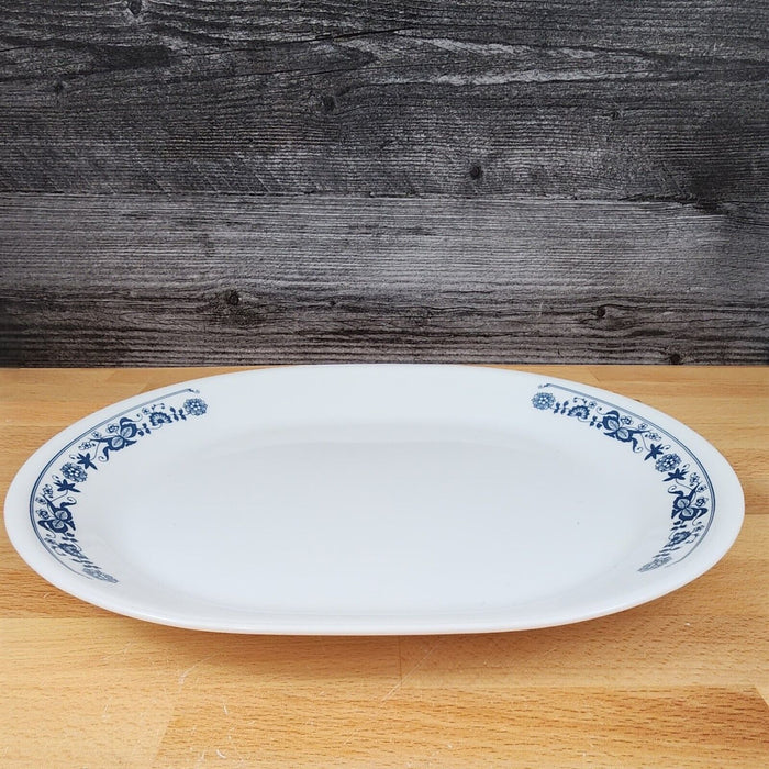 Corelle Corning Old Town Oval Platter 12 1/4" Ceramic Floral Blue Onion Design