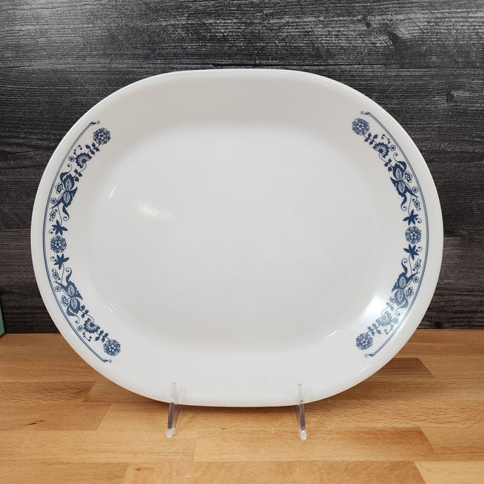 Corelle Corning Old Town Oval Platter 12 1/4" Ceramic Floral Blue Onion Design