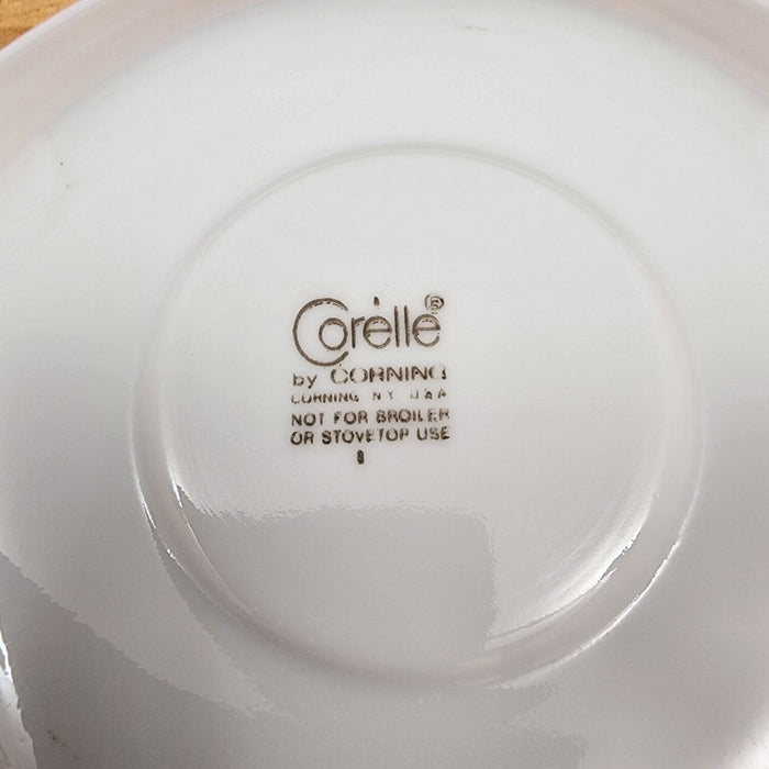 Corelle Corning Spring Blossom Set of 2 Flat Cup & Saucer with Hook Handle Mugs
