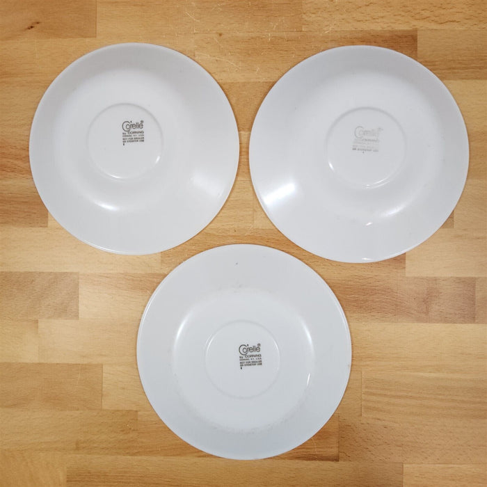 Corelle Corning Woodland Brown 3 Saucer Plate Set Ceramic 6" (15cm) Floral Edge