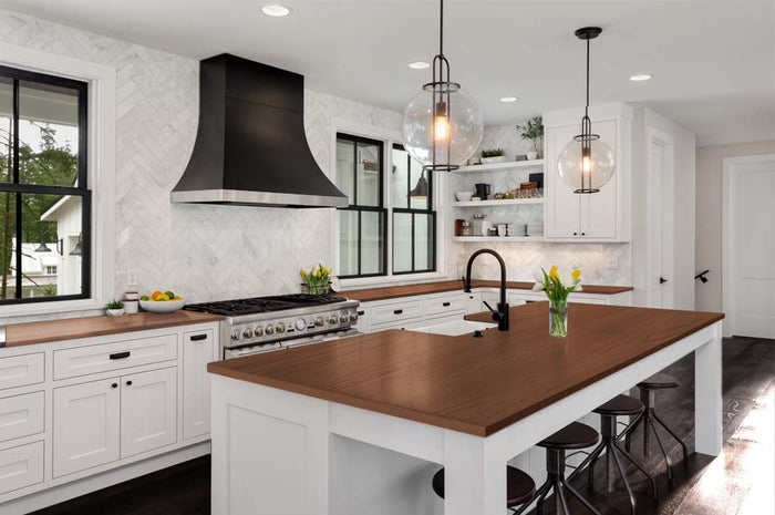 Retique It Java countertop kit with wood grain stain applied to a kitchen island surface.