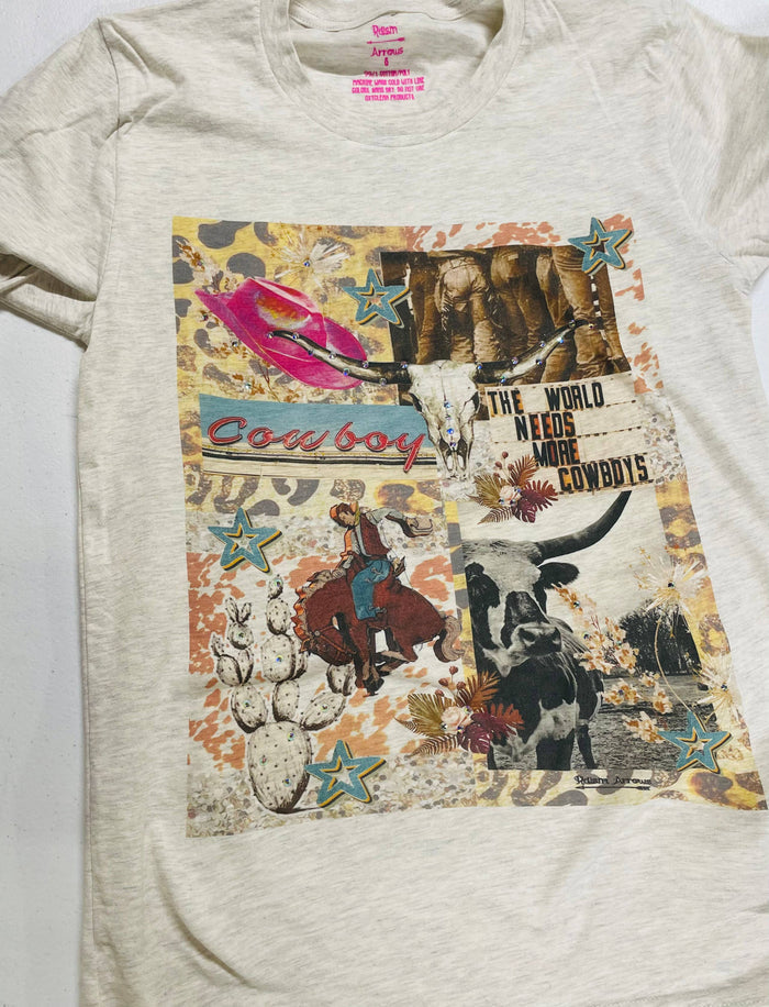 Cowboy Collage Western T Shirt