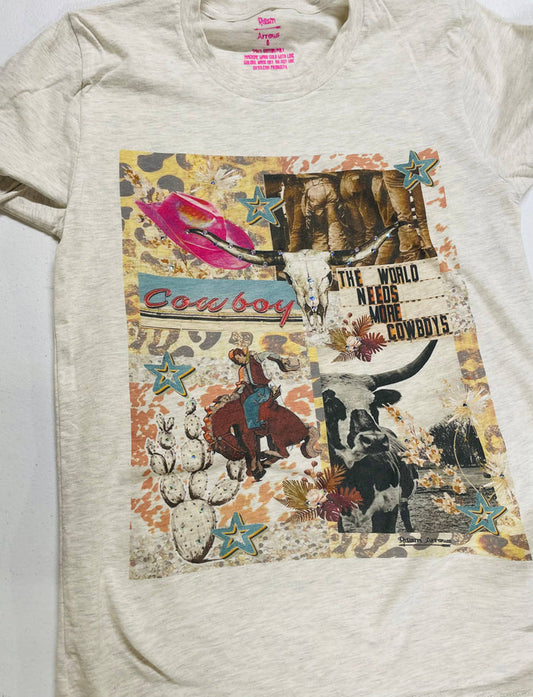 Cowboy Collage Western T Shirt