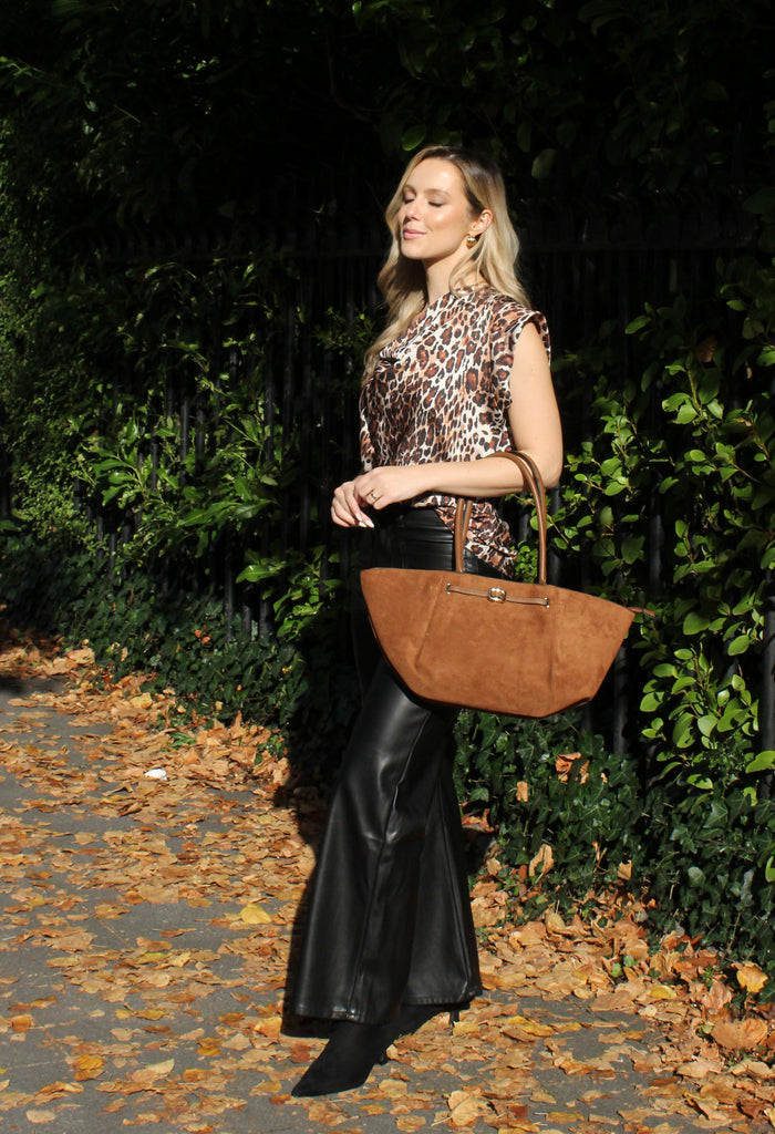 Cowl Neck Leopard Blouse