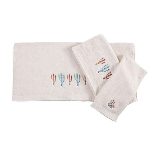 Cream Serape Cactus 3-piece Bath Towel Set