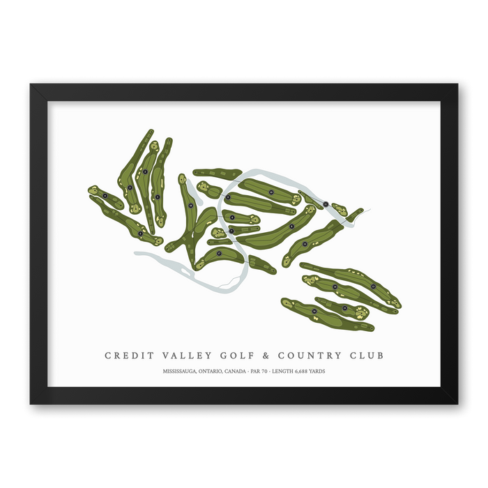 Credit Valley Golf and Country Club | Golf Course Map | Black Frame