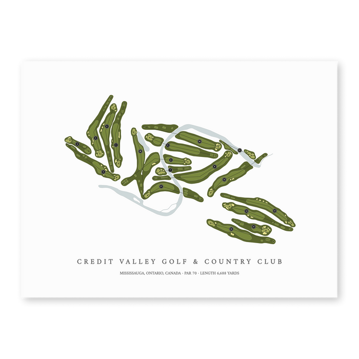 Credit Valley Golf and Country Club | Golf Course Map | Unframed