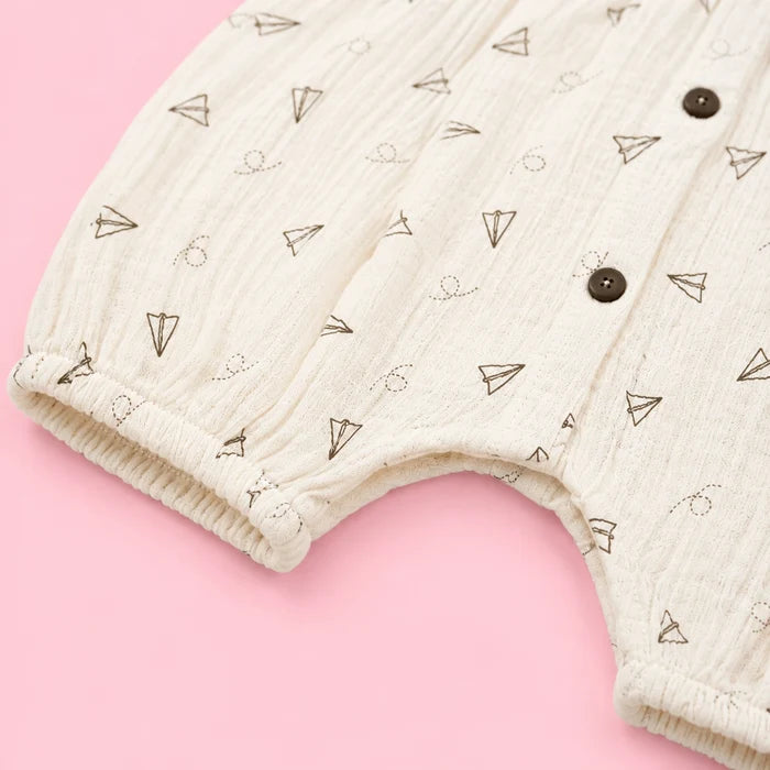 Crinkle Muslin Baby Gurl Romper | 0-3 Months | Romper
