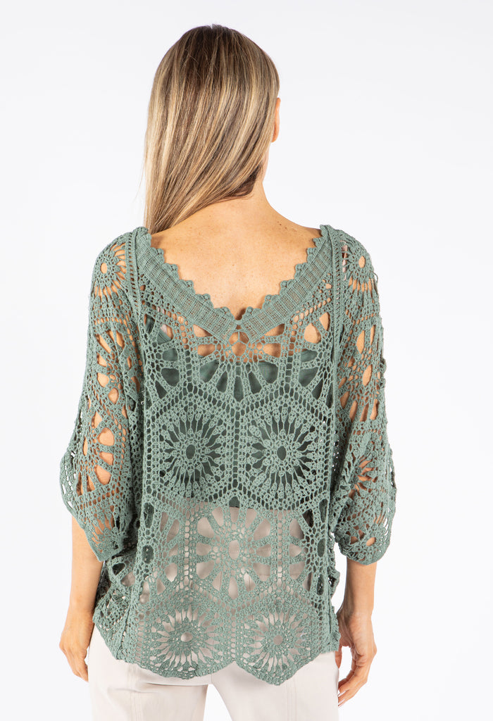 Crochet Two in One V-Neck Top