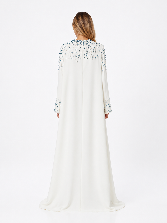 Crystal Beaded Maxi Dress - Ruby