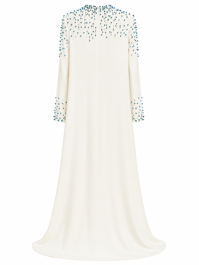 Crystal Beaded Maxi Dress - Ruby