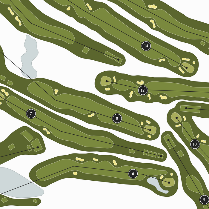 Crystal Lake Country Club | Golf Course Print | Close Up