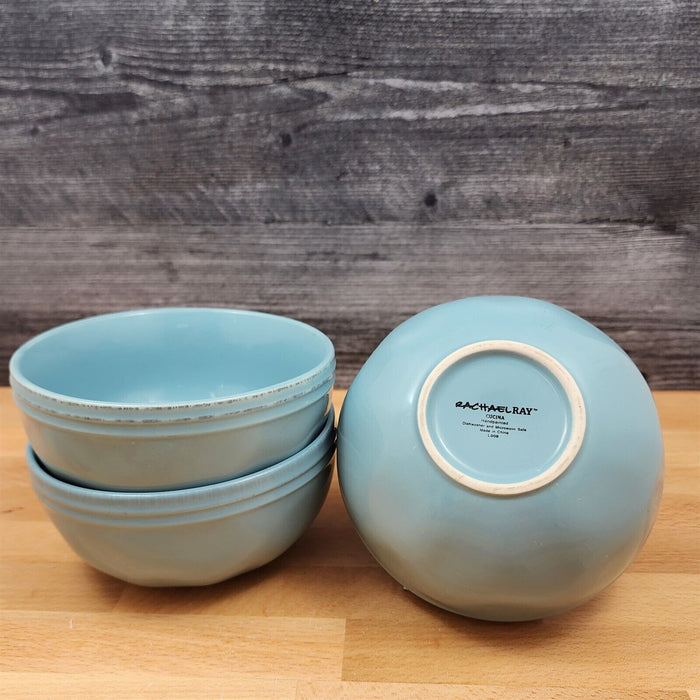 Cucina Agave Blue by Rachael Ray Set of 3 Soup Cereal Bowl 5" 13cm Dinnerware